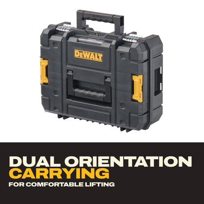 DEWALT Tool Box TSTAK II, 13 In. Flat Top Tool Storage Case, Stackable Organizer Hard Case Portable Toolbox, Heavy Duty, Holds Up To 66 lbs (DWST17807)