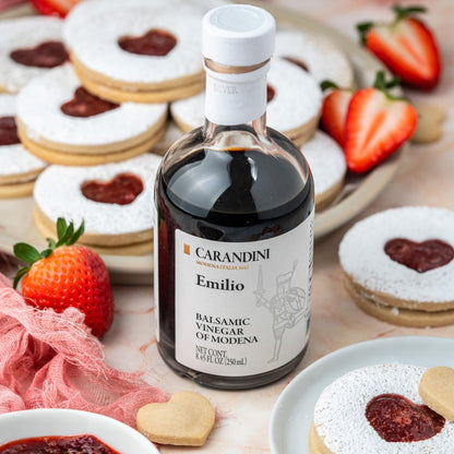 Carandini Emilio Silver Balsamic Vinegar of Modena PGI & Bianca Sweet White Vinegar Combo Set, Premium Italian Vinegars, Perfect for Mother's Day Gift | Made in Italy - 8.45 fl oz (2 Bottles)