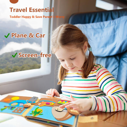 Sendhjurf Montessori Busy Book for Toddlers 3-5 Baby Family Quiet Book Activity Learning Travel Toys for Toddlers Ages 3-5-7 Girls Gift