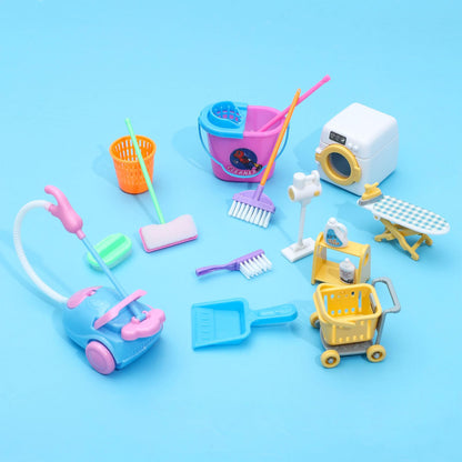 ONEST 22 Pieces Mini Housework Cleaning Supplies Miniature House Accessories Mini House Furniture Decoration Accessories