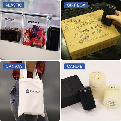 EVEBOT Handheld Inkjet Printer 1.02 Inch Print Width for Any Surface Portable Logo Printer Bluetooth Connection to Phone Label Machine for Text Barcode QRCode Production Date Batch Number- Black 1PCS