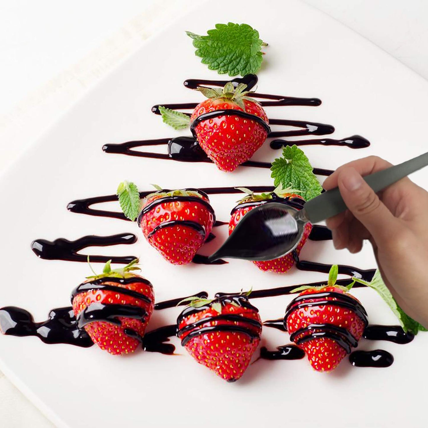 6 Candy Dipping Tools Chocolate Dipping Fork Spoons Set 2 Culinary Drawing Decorating Spoon Set,Stainless Steel Chef Art Pencil Plated Decoration Kit for Decorative Plates Cake Coffee