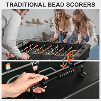 RAYKEEP 58" Foosball Table, Competition Soccer Table Game w/ 2 Balls for Adult Youth, Heavy-Duty Arcade Table Soccer for Home, Game Room (Black)
