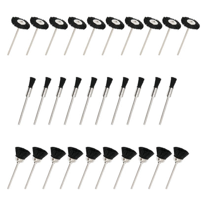 NIUPIKA Soft Nylon Bristle Brushes Cup Wire Brush Set Cleaning Polishing Accessories 2.35mm Shank for Rotary Drill Tools Pack of 30 Pieces