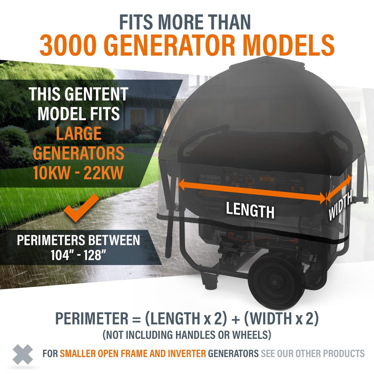 GenTent XL Open Frame Running Cover – Universal Kit Generator Tent for Larger Generators (Tan, XL - Standard)