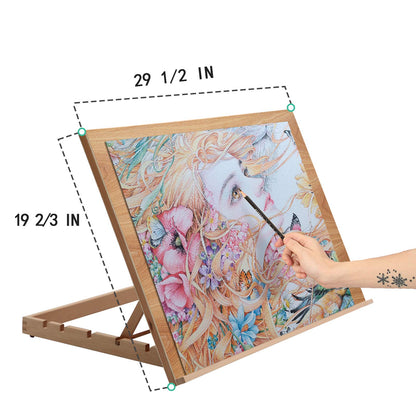 Falling in Art Extra Large 5-Position Wood Drafting Table Easel Drawing and Sketching Board, 29 1/2 Inches by 19 2/3 Inches