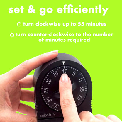 60 Minute Wind Up Timer (2 Pack) Visual Mechanical Timer, from 0 to 60 Minutes, for Kitchen, Hair Color Processing, Tanning Time, Kids' Home and Classroom Activities or Timeouts, Black