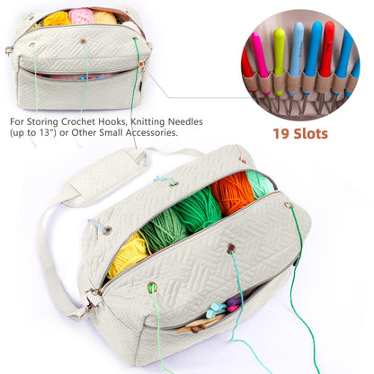 MYBAGZING Crochet Bag Organizer - Knitting Bag - Yarn Storage Organizer - Yarn Bag for Crocheting - Yarn Holder for Crochet Accessories, Crocheting & Knitting Gifts