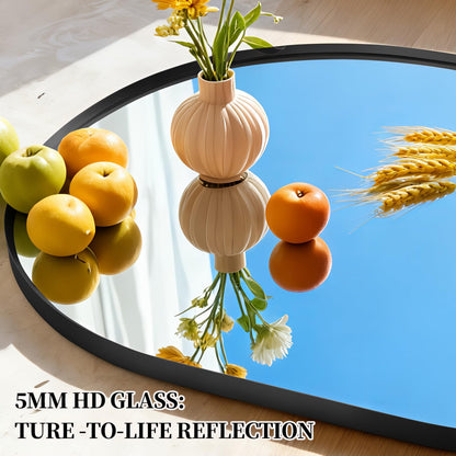 TheiaMo Oval Full Length Mirror, 71"×24" Wall-Mounted Floor Mirror with Metal Frame, Ultra-Clear Explosion-Proof Dressing Mirror, Simple and Classic Deco for Cloakroom/Bedroom/Living Room, Black