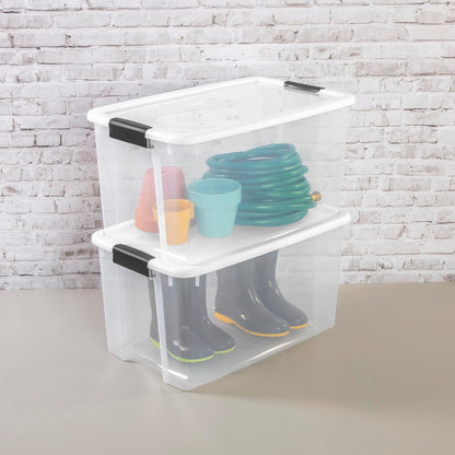 Sterilite 8-Pack Ultra Latch Storage Bins - 70 Quart Clear Plastic Containers for Home Organization
