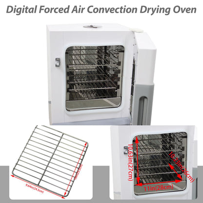 THUXEON 110V Digital Forced Air Convection Drying Oven, Intelligent Temperature Control, Three-Speed Control Fan, 0.6KW Power Electric Blast Drying Oven for Industrial/Research Institutes