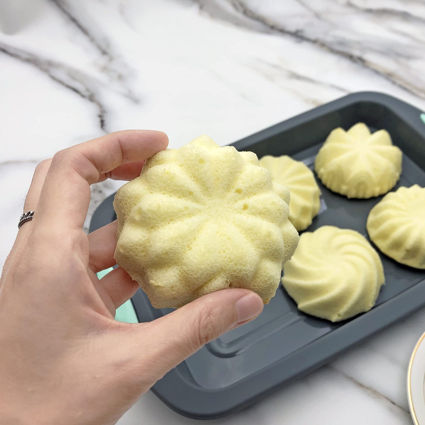 To encounter Silicone Cupcake Baking Cups, Food Grade Non-Stick Muffin Liners, Reusable 3 Inch Silicone Molds, 6 Shapes Pack of 24