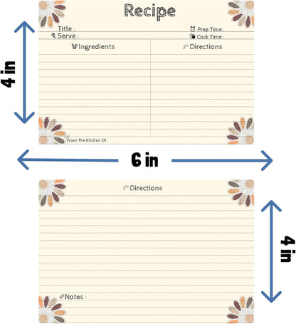 Recipe Cards 4x6 Double Sided, 40 Count Blank Recipe Cards with Gift Pen