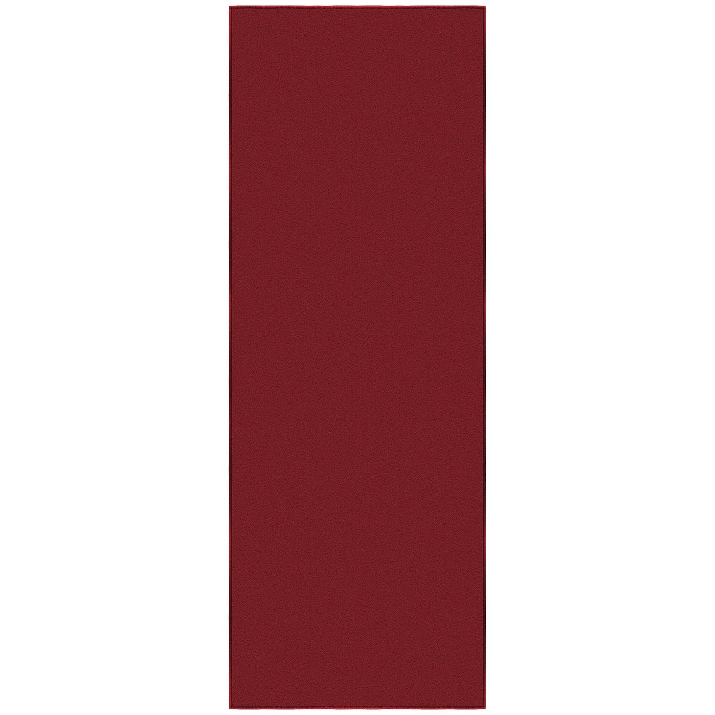 Sweet Home Stores Non-Slip Solid Design Rubberback Indoor Runner Rug for Kitchen, Hallways, Bathroom, Entrance, Bedroom 2'3" x 6', Red