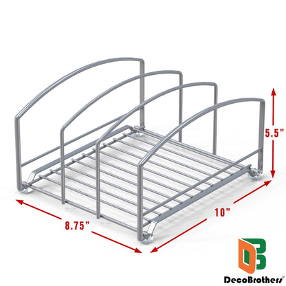 Deco Brothers Cookware Organizer Rack for Kitchen Cabinet, 3 Slot Holder, Bronze