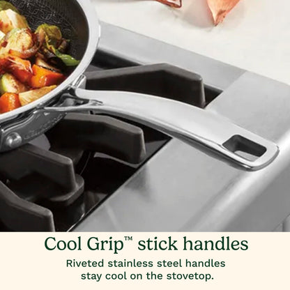 Cuisinart FusionPlus Hybrid Nonstick Stainless Steel Cookware, 10-Inch Skillet with PFAS-Free PURELYSEAR Ceramic Technology, Scratch Proof, Cool Grip Handles, Dishwasher Safe, FPS22-24
