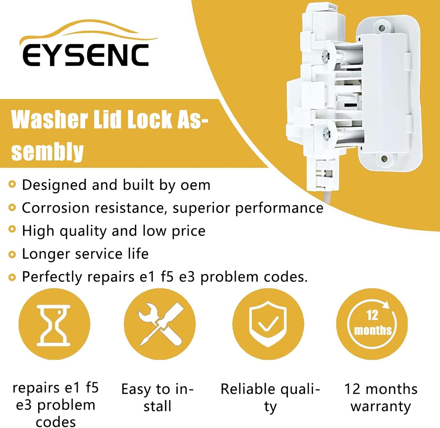 W10810403 Washer Lid Lock Assembly Replacement for Maytag, Whirlpool, Kenmore Series 600 700, Compatible with AP5984435