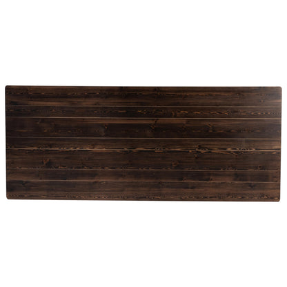 Taylor & Logan Ingles 8' x 40" Rectangular Antique Rustic Mahogany Solid Pine Folding Farm Table