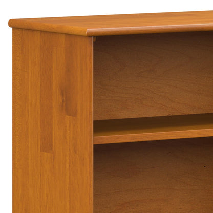 SIMPLIHOME Draper Bookcase - 30 inch Tall Solid Wood Low Bookshelf in Teak Brown, Mid-Century Modern Storage for Living Room, Study Room or Office with Tapered Legs and Wide Open Shelves