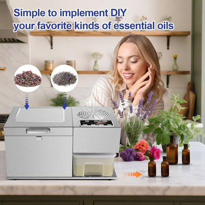 LETIME ADI 4L Automatic Herbal Extractor, Infuser and Distiller in One, Water Distiller for Home, Essential Oil Distiller, Herbal Oil Infusion Machine, Hydrosol Maker