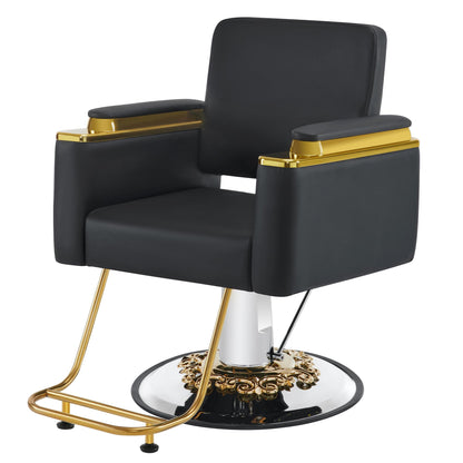 BarberPub Luxurious Salon Chair, Height Adjustable Black Salon Beauty Spa Styling Equipment, 440lbs Hydraulic Pump for Hair Stylist, Barber Shops&Beauty Salons 8633 (Black)