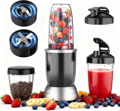 **Smoothie Blender | 25000 RPM Portable Blender for Smoothies with 37oz, 32oz, 23oz Cups & Lids**
