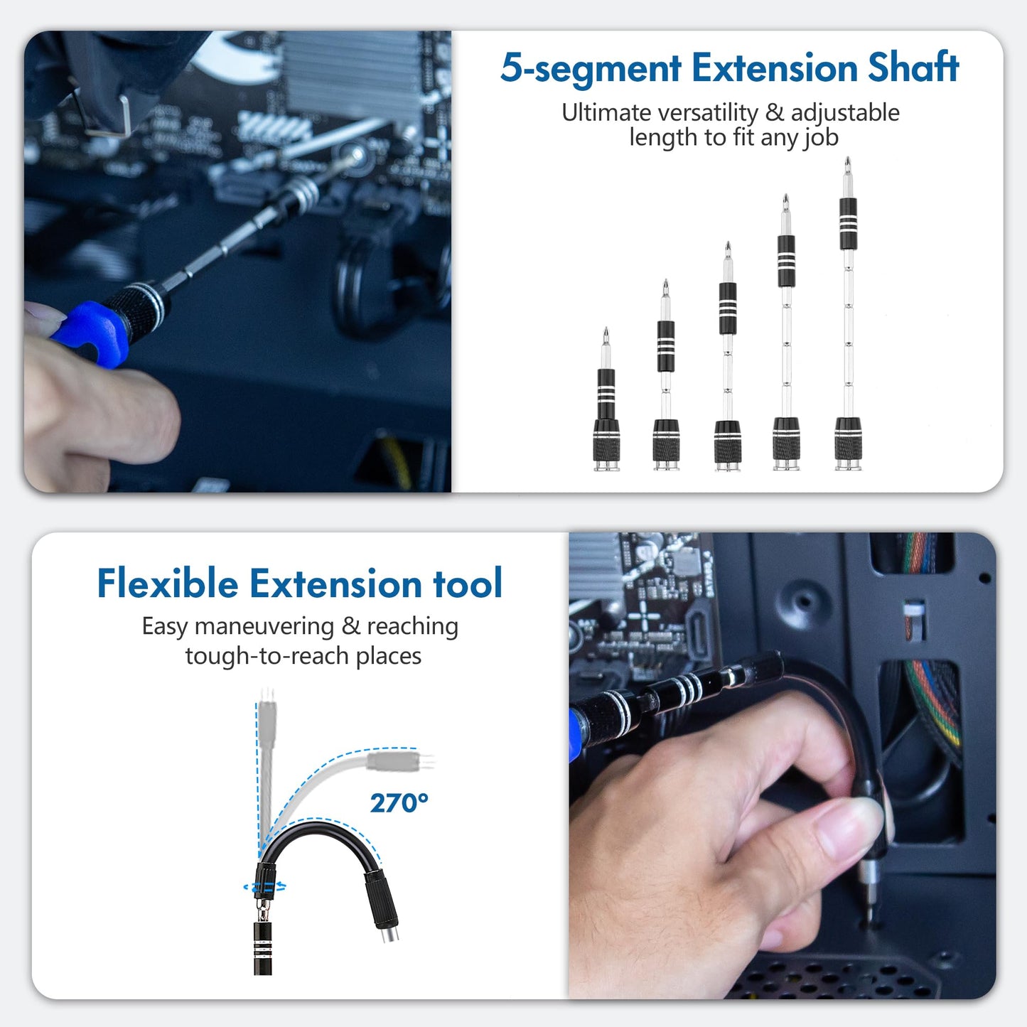 XOOL 132 in 1 Precision Screwdriver Set with Magnetic Driver Kit Professional Electronics Repair Tool Kit for Computer, PC, Mac-Book, Laptop, Tablet, iPhone, Xbox, Game Console