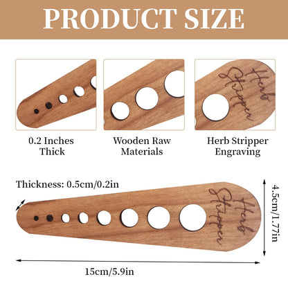 Pottery Herb Stripper Ceramic Herb Stripper Herb Stripping Tool Vegetable Leaf Remover 8 Different Apertures Suitable for Herbs Chef Gifts Cooking Housewives (Wooden) (Caramel)