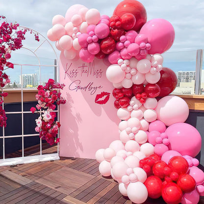 PartyWoo Dusty Pink Balloon Arch Kit - 100 Pcs Shades of Pink & Dusty Rose Balloons | Various Sizes for Weddings & Celebrations