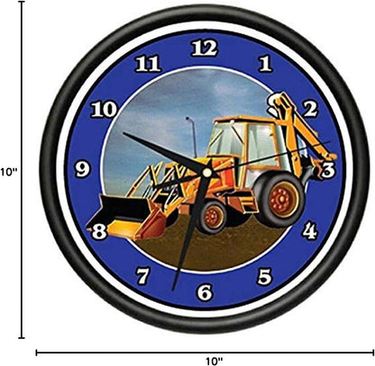 SignMission Backhoe Digger Wall Clock, Heavy Equipment Operator Gift