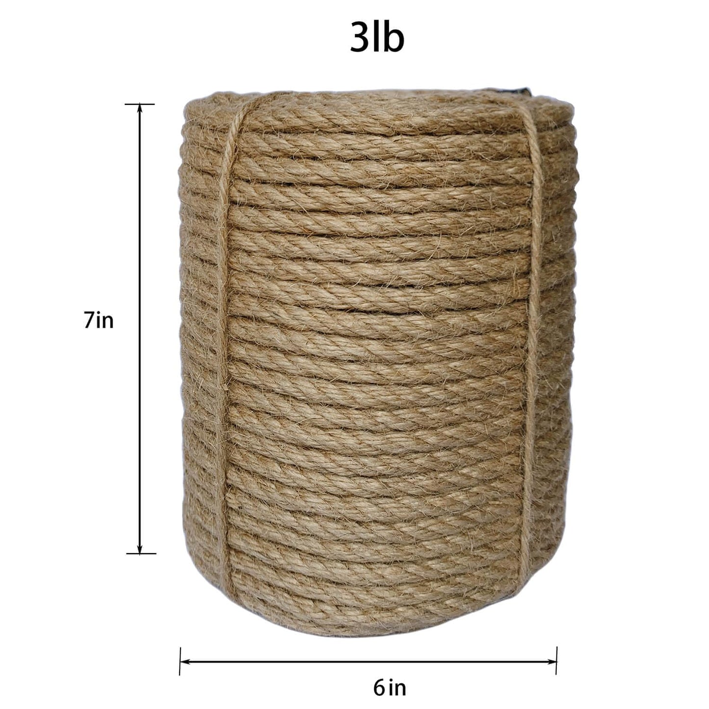 ILIKEEC 8mm Jute Rope, 164 Feet Braided Heavy Duty Twine, Thick Jute Twine Rope for Cat Scratch Post, Craft,DIY Artwork, Bundling, Home Decor, Gardening Applications (8MM 164FT)