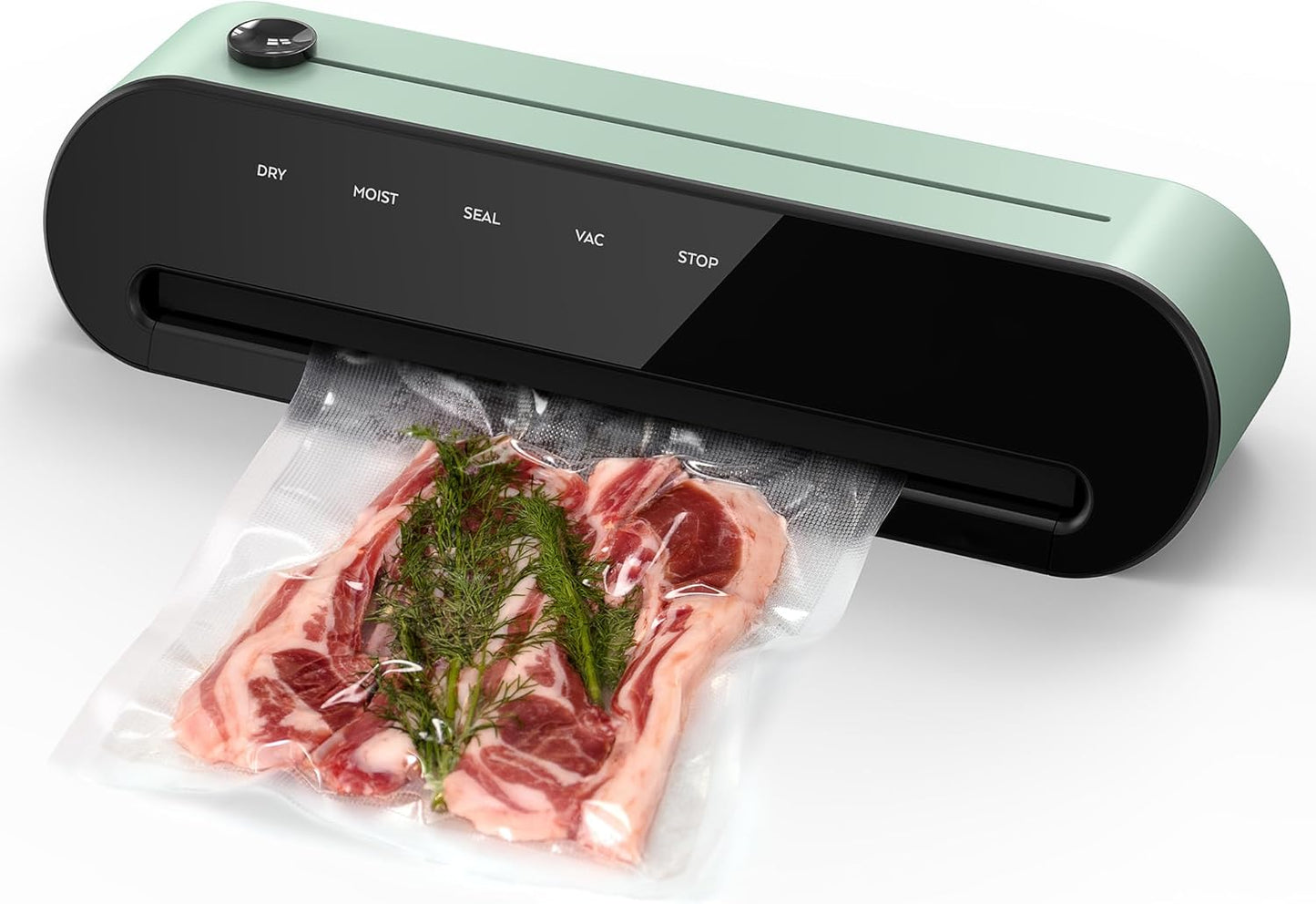 CROWNFUL Vacuum Sealer Machine - Automatic One Touch Food Sealer with Built-in Cutter, 1 Bag Rolls & 5 Bags