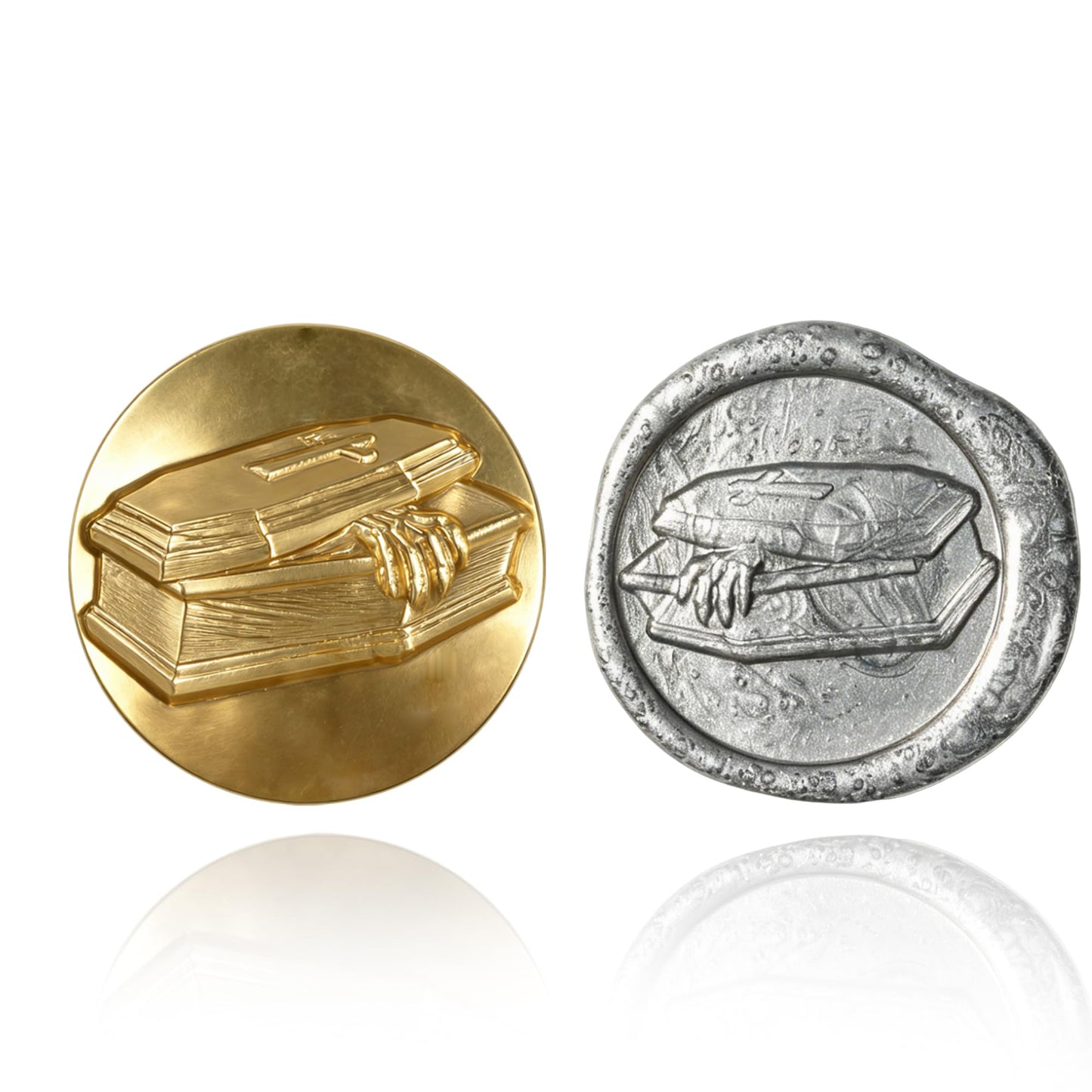 Mceal Wax Seal Stamp Head, 3D Embossed Relief for DIY Crafts, Wedding Invitations, Gift Wrapping, Halloween Collection (Coffin)