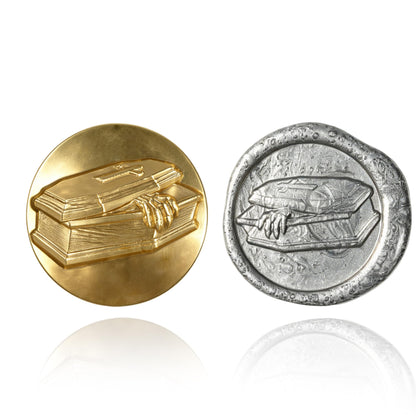 Mceal Wax Seal Stamp Head, 3D Embossed Relief for DIY Crafts, Wedding Invitations, Gift Wrapping, Halloween Collection (Coffin)