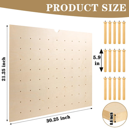 Mezurun Pegboard Drawer Organizer（30×21in） Peg Board for Drawers,Peg Board Drawer Organizer Kitchen Pegboard Divider Organizer Adjustable Trimmable，15PCS Wooden Peg