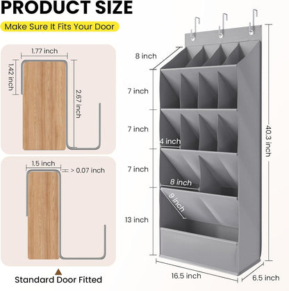 18 Closet Pairs Over the Door Shoe Organizer, Shoe Rack for Door with Large Breathable Pockets, Hanging Shoes Rack