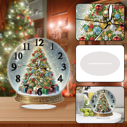 Sulunmo DIY Diamond Art Painting Kit Desk Tabletop Clock Craft Diamond Drill Art Kit for Home Decor Decoration, Creative Gift(Hooks-Christmas-Crystal-Ball-26)