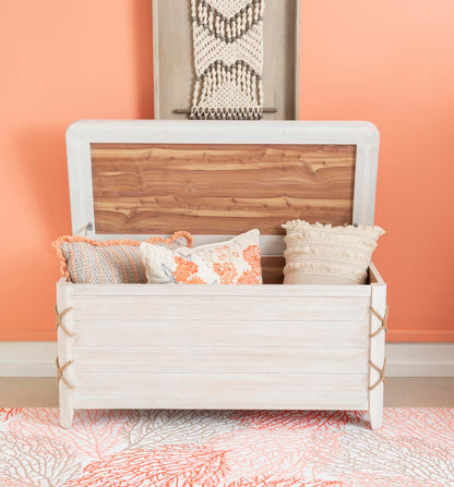 Linon Brosnan Rope Cedar Chest White