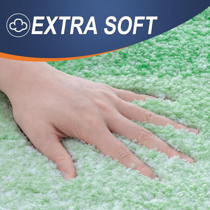 OLANLY Bathroom Rugs - Extra Soft Microfiber Mat 24x16 | Quick Dry, Machine Washable, Rubber Backing, Green
