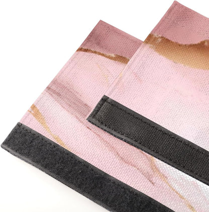 Pink Rose Gold Marble Print Refrigerator Door Handle Covers, Set of 2 Kitchen Appliance Handle Protectors