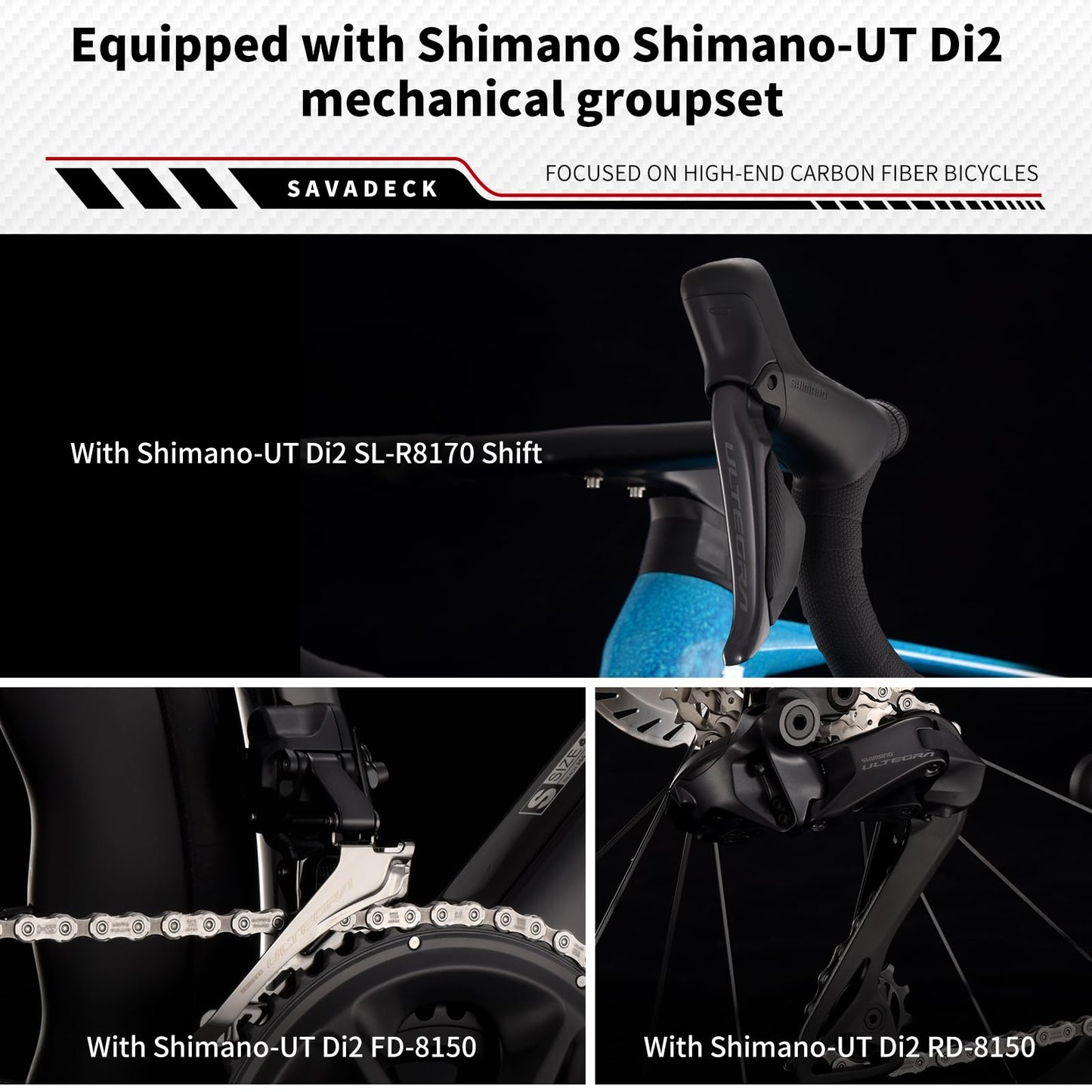 SAVADECK SLR8-Ultegra Full Carbon Road Bike with Shimano 105 R8170 24S Set for Adults, (Wave Pattern(W45), Green, 54cm)