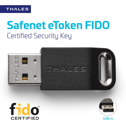 Thales - SafeNet eToken FIDO - FIDO2 Certified Security Key - Passwordless Phishing-Resistant Authentication for Web Apps, Devices & Desktops - USB-A, Pack of 50