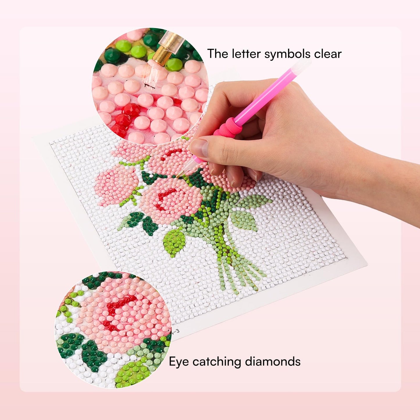 Caydo 12 Pack Flower Themed Diamond Painting Kits for Adults - Full Drill 5D DIY Paint Gem Art - A Relaxing Craft for Home Wall Decor(6x6inch)