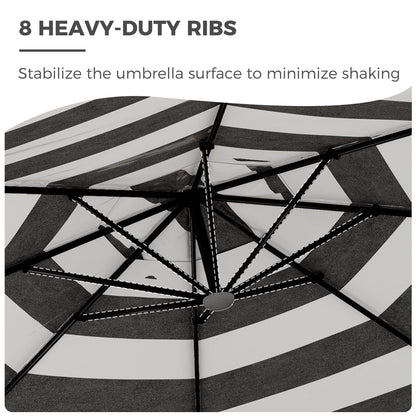 Grand patio 10x10 FT Cantilever Umbrella with Base Outdoor Large Aluminum Square Offset Umbrellas for Deck Pool (Black & White, 10x10 FT)