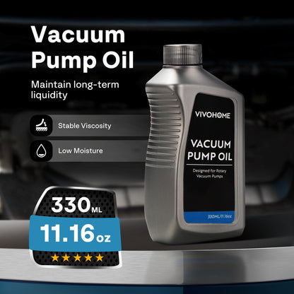 SPECSTAR 3/4 HP 7.2 CFM 110V Dual Stage Rotary Vane HVAC Air Vacuum Pump with VIVOHOME 2 Pack Premium High Vacuum Pump Oil 330ml/11.16oz