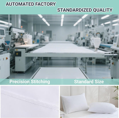 Soft Brushed Microfiber Pillow Cases by [Brand Name] - 48 Pack Standard Size with Envelope Closure | Ideal for Hotels, Airbnbs, and Clinics (20x26, White)