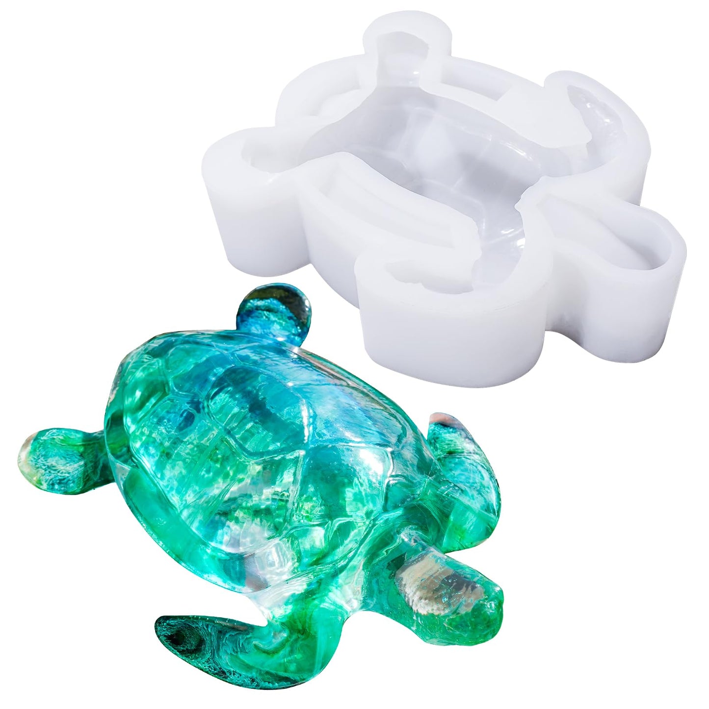 LET'S RESIN Turtle Shape Resin Molds, 3D Animal Silicone Molds for Epoxy Resin, Large Sea Turtle Marine Art Silicone Resin Molds for Craft, Ocean Theme Night Lights, Home Decor