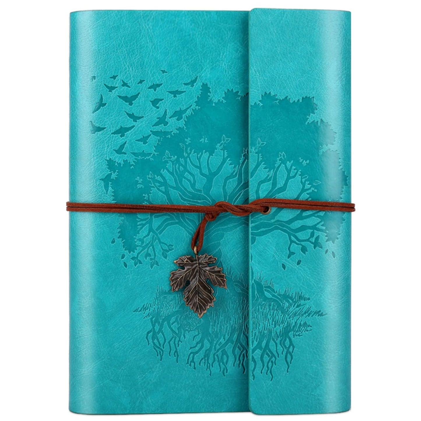 Leather Journals Notebooks with Blank Pages, Vintage Refillable Journal for Writing, Personal Travel Diary Art Sketchbook to Write in, Gifts for Women, Men, Teen Girls and Boys, 160 Pages A5 (Blue)