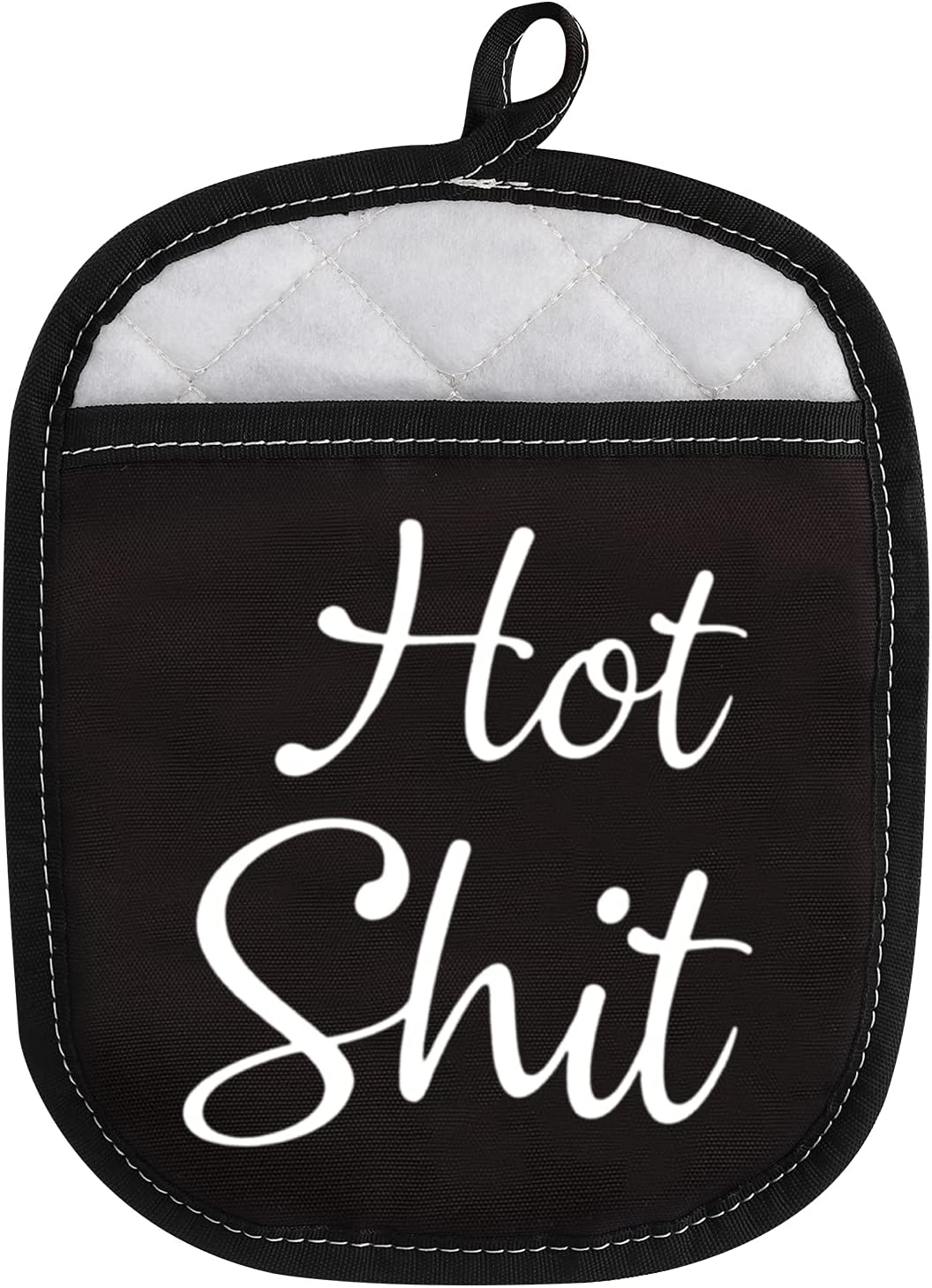 Funny Oven Pads Pot Holder with Pocket, Hot Shit Humor Gift for Baker