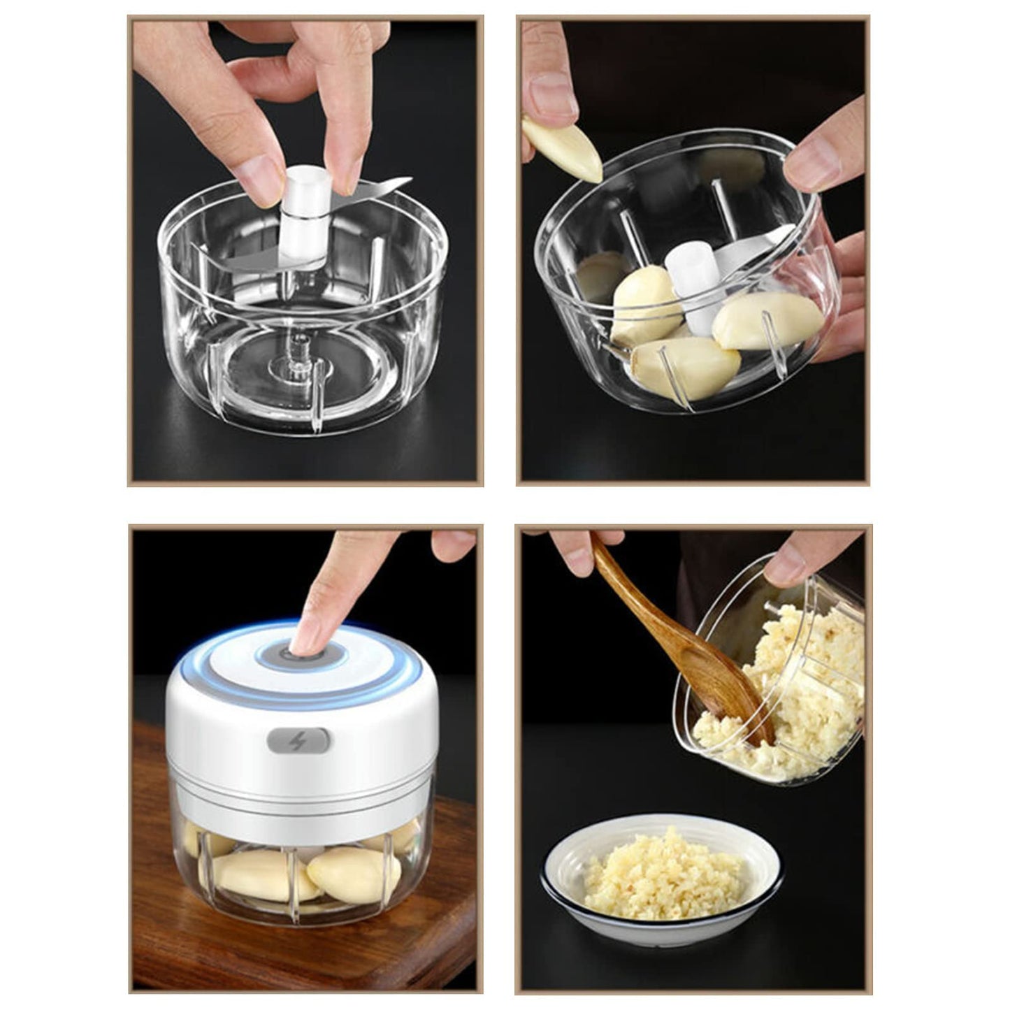 Electric Mini Garlic Chopper, 100ML Food Chopper Garlic Mincer USB, Portable Small Food Processor for Vegetables